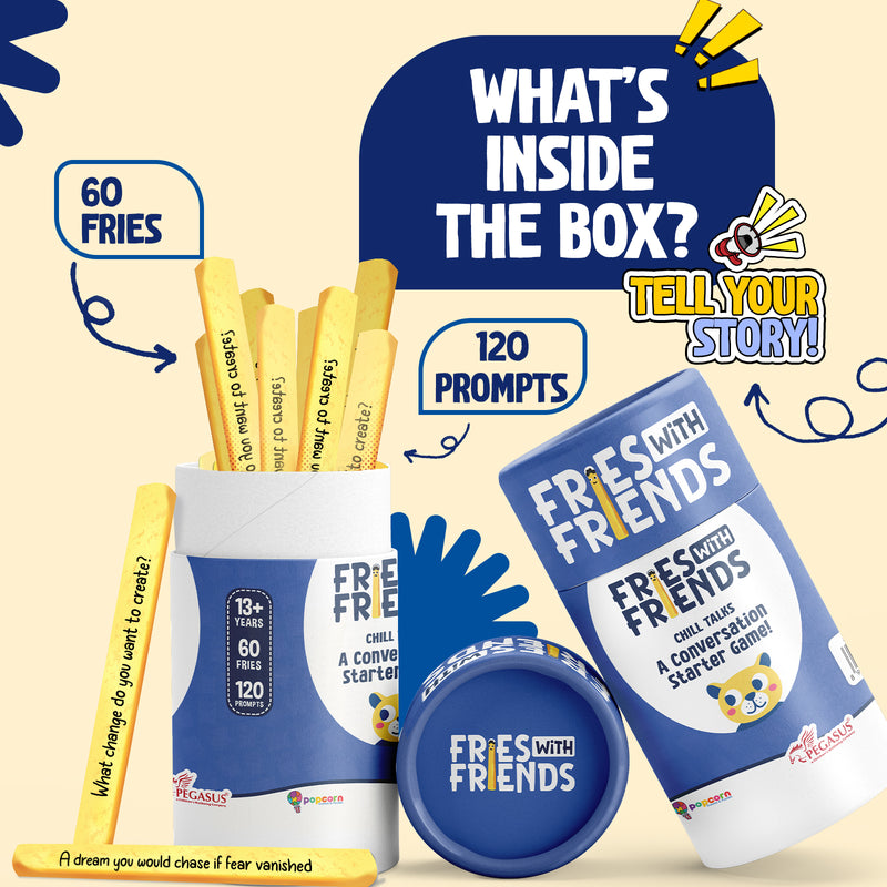 Fries with Friends Chill Talks  - Fun Conversation Stick Game For Kids, Teens, and Adults (Age 13+ Years)