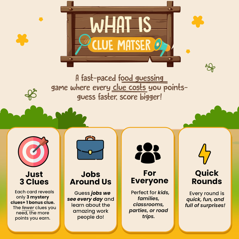Clue Master Jobs Around Us Game for Kids | Fun Guessing Card Game with Clues & Brain Boosting Activities (Age 8+ Years, 2–6 Players)