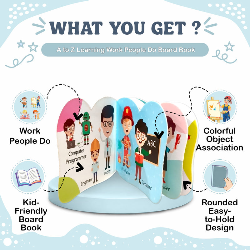 A to Z Learning Work People Do Board Book for Kids – Early & Fun Learning Book (Age 1+ Years)