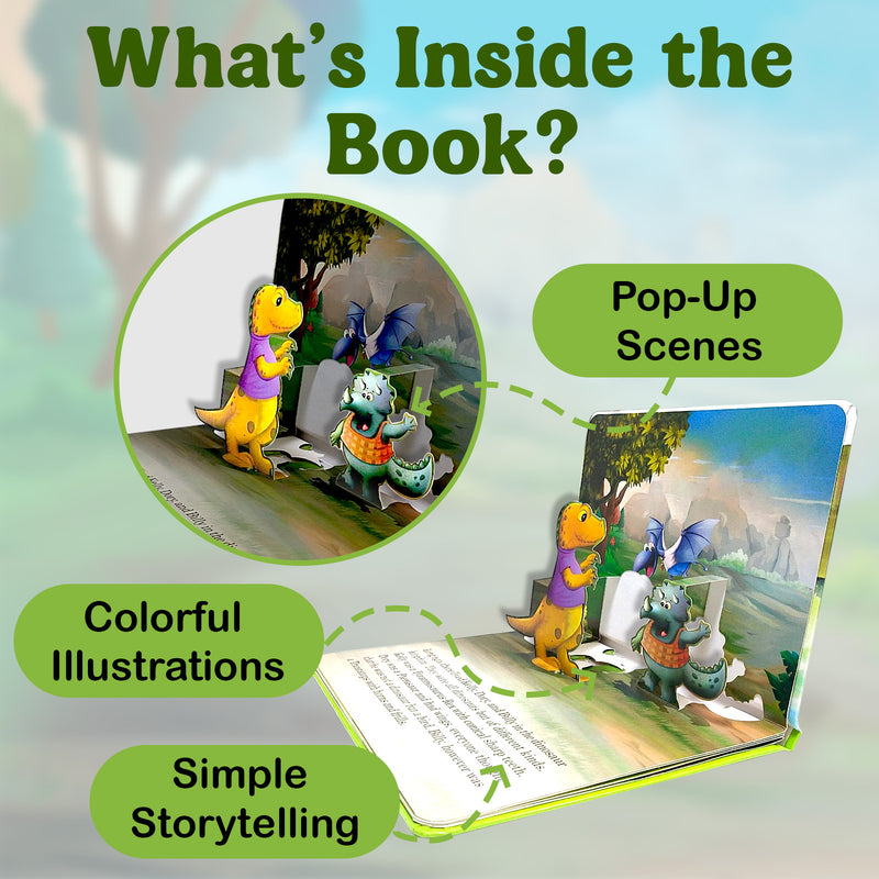 Kelly, the T-Rex – Pop-Up Book for Kids |  Bedtime Story About Friendship & Feelings (Age 2+ Years)