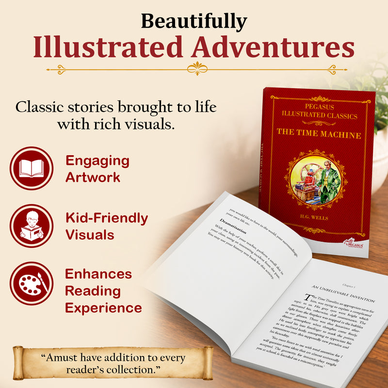 The Time Machine – Pegasus Illustrated Classics (Hardcover, Ages 8+)