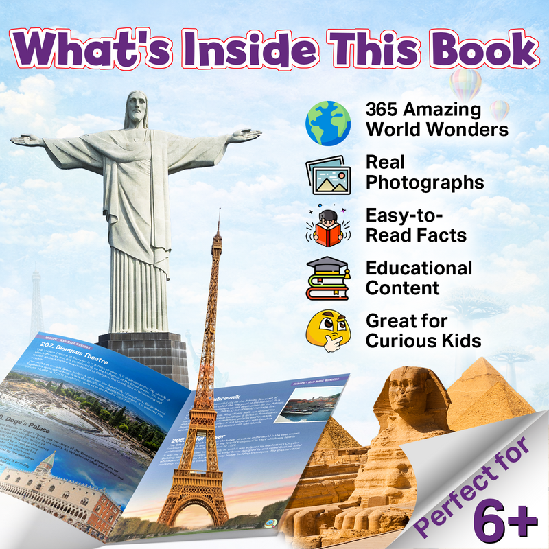 365 Wonders of the World for Kids –Famous Landmarks Book with Real Photos (Age 6+ Years)