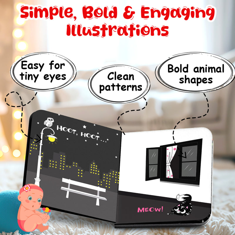 Baby's First High Contrast Book for Babies  – Soft & Safe Bedtime Black and White Book (0+ Months)