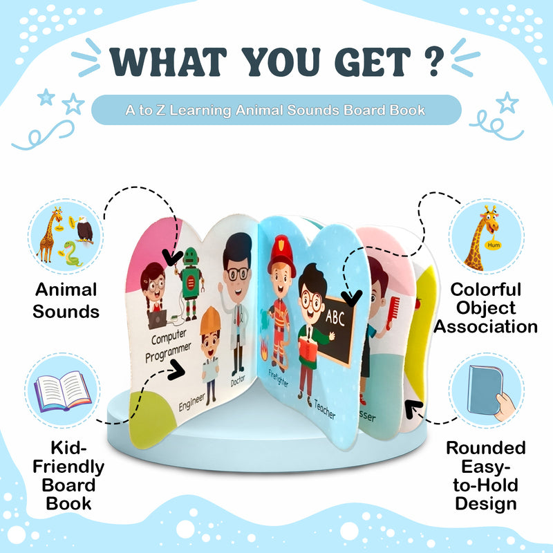 A to Z Learning Animal Sounds Board Book for Kids – Early Learning Wild Picture Book (Age 1+ Years)