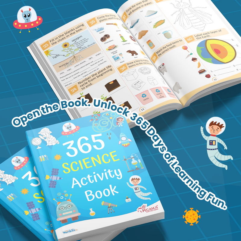 365 Science Activity Book for Kids – Mazes, Puzzles, and Memory Learning Books (Age 3+ Years)