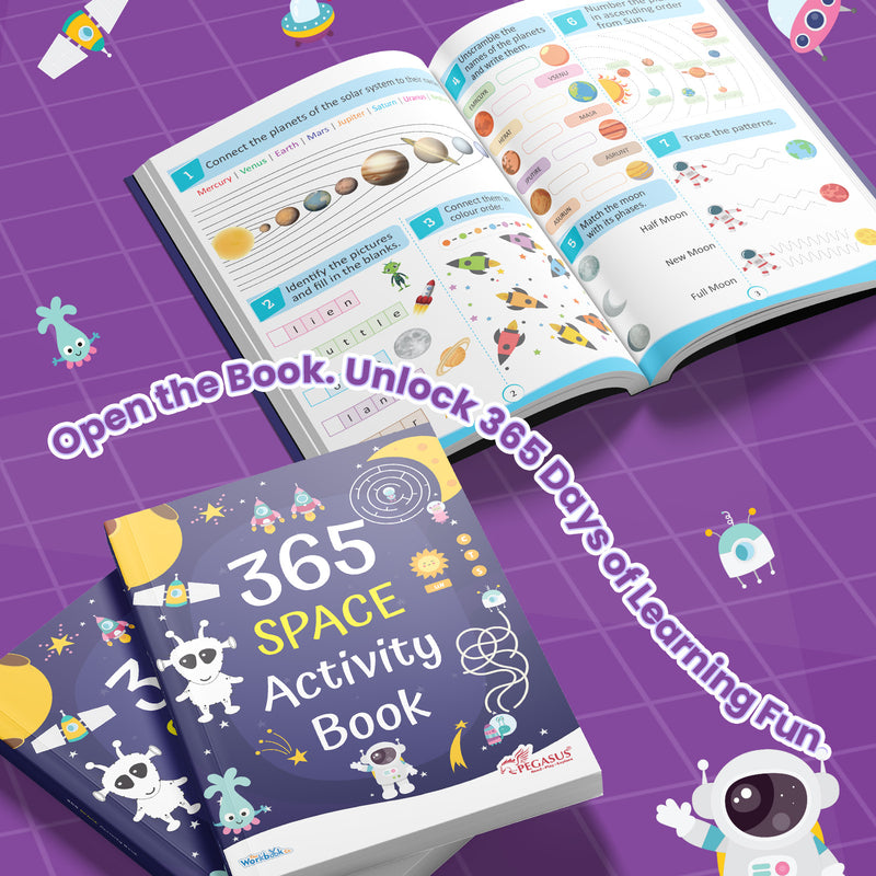 365 Space Activity Book for Kids – Mazes, Puzzles, and Memory Learning Books (Age 3+ Years)