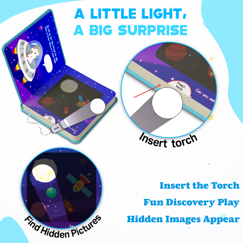Zuri In Space Torch Book for Kids – Interactive Flashlight Story Book with Hidden Pictures (Age 2+ Years)