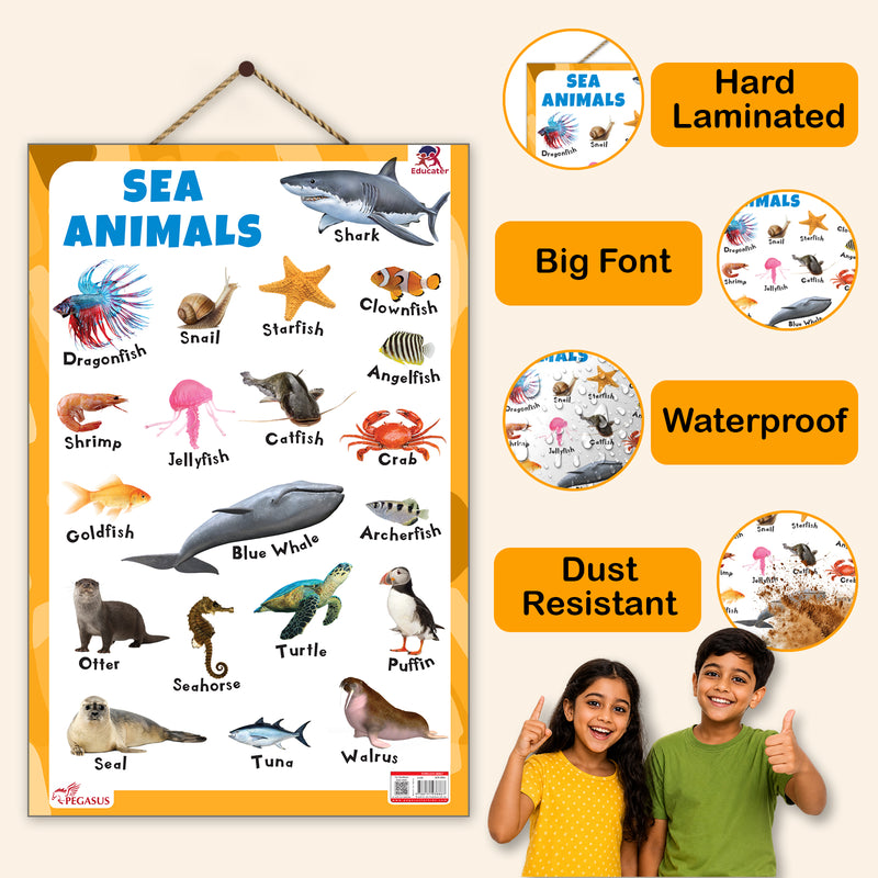 Sea Animals - Thick Laminated Primary Chart