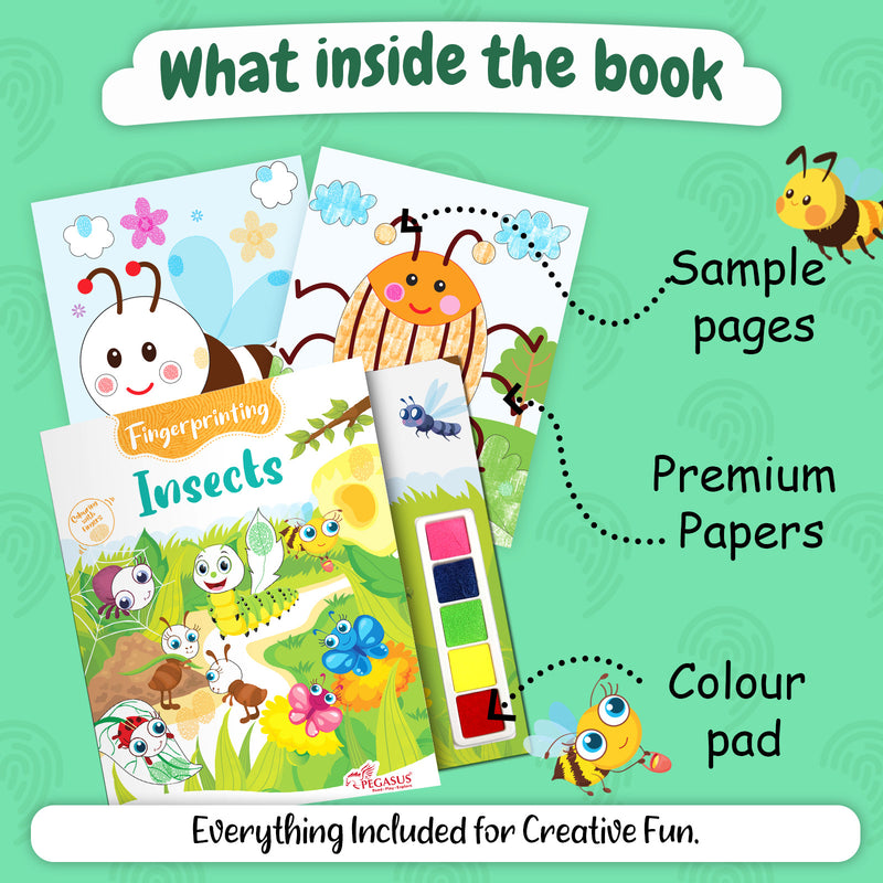 Fingerprinting Insects –Creative Art and Craft Activity Book for Kids  (Age 3+ Years)