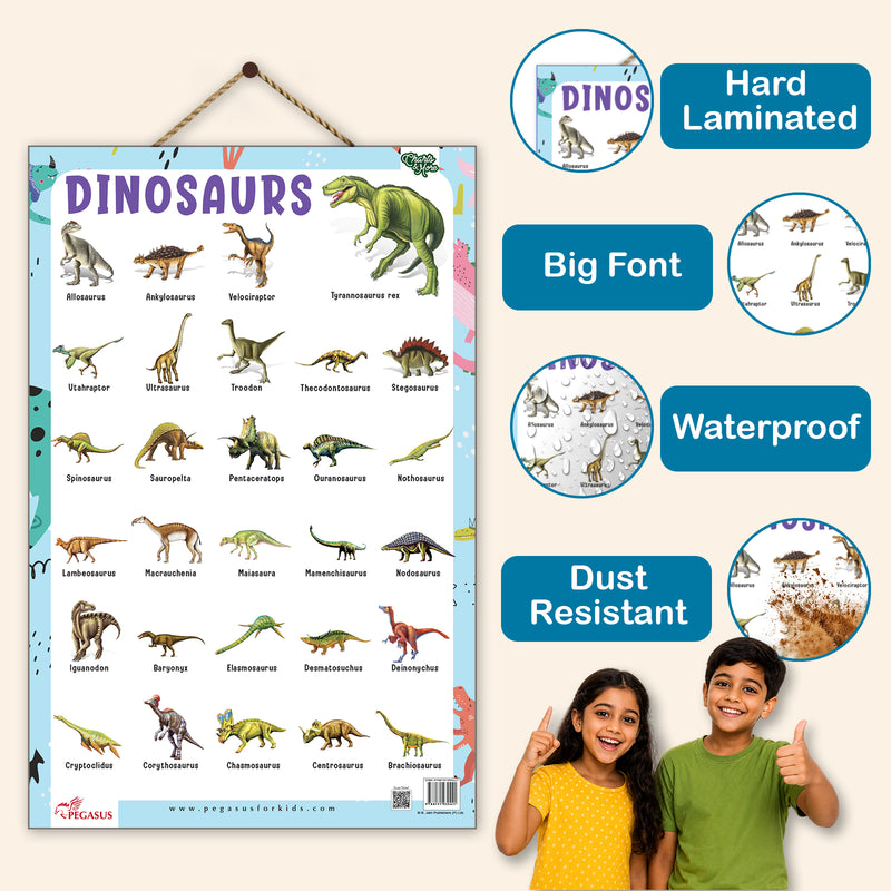 Dinosaurs - Thick Laminated Primary Chart