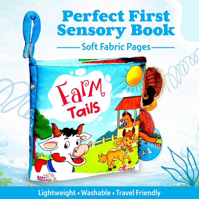 Farm Tails – Baby's First Cloth Book (Age 0+) | Crinkle Sound, Gentle Touch Sensory Books