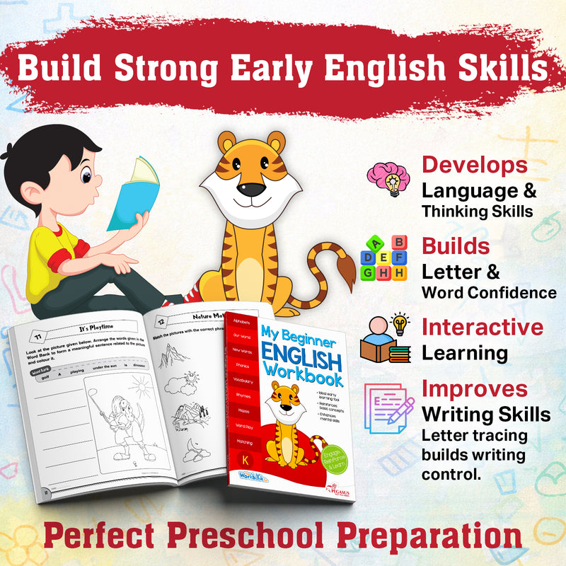My Beginner English Workbook K for Kids – 191 Fun Activities for Letters & Early Learning  (Age 3+Years)