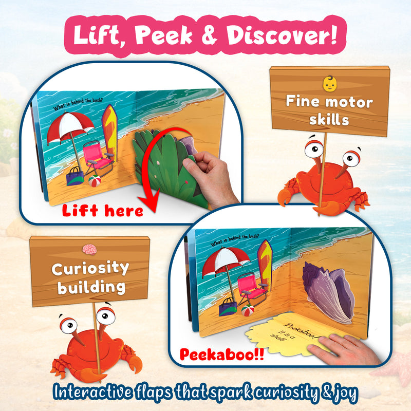 Peekaboo! On The Beach– Interactive Early Learning & Beach Adventures Book for Toddlers (Ages 1+)