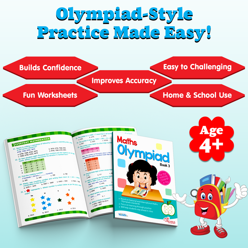 Maths Olympiad Workbook 3 | Practice Activity Book with Step-by-Step Solutions (Age 6+ Years)
