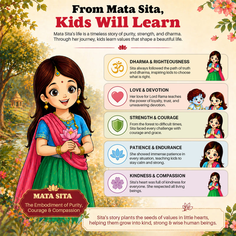Devi Sita: The Daughter of Earth | Illustrated Mythology Story Book for Kids 8+ | Moral Values, Culture & Life Lessons | Engaging Comic-Style Book in Simple English