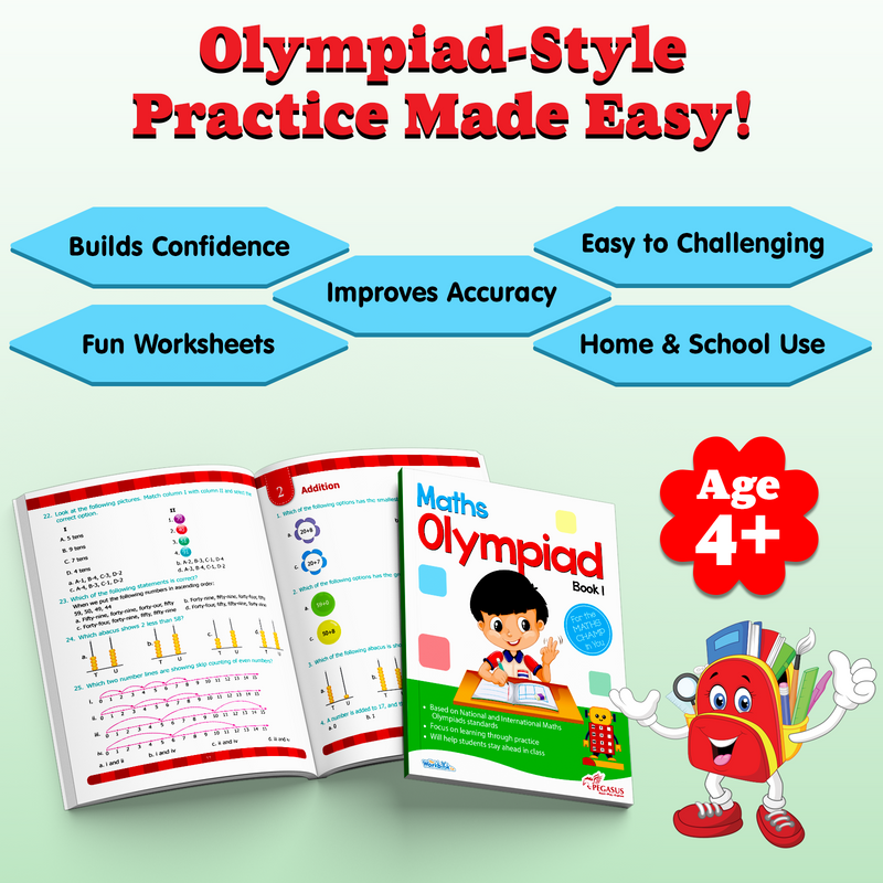 Maths Olympiad Book 1 Workbook for Kids | Practice Book with Step-by-Step Solutions (Age 4+ Years)