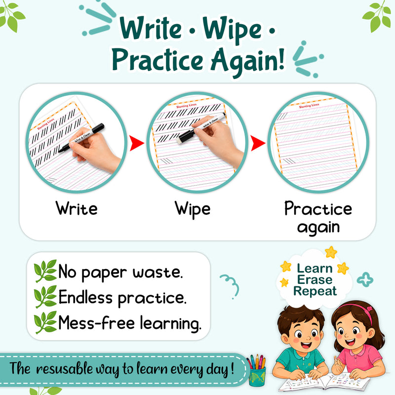 Tracing and Pen Control - Wipe & Clean Workbook