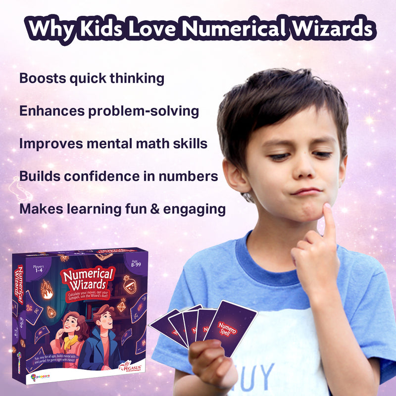 Numerical Wizards – Fun Maths & Number Card Game for Kids, Teens & Family (Age 8–99 Years)