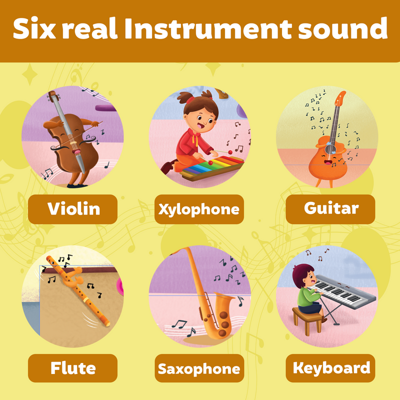 I Explore Musical Instruments Book for Kids – Magic Noise Book with 6 Real Sound Effects (Age 1+ Years)