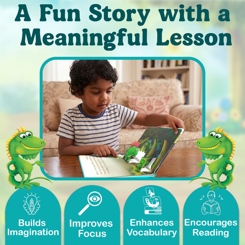 Dorzee, the Stegosaurus – Pop-Up Book for Kids | Bedtime Story Book with Fun Lesson (Age 2+ Years)