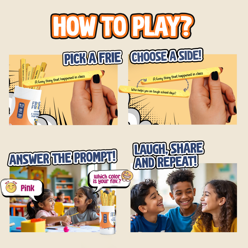 Fries with Friends Growing Talks - Fun Conversation Stick Game For Kids, Teens, and Adults (Age 10-13 Years)