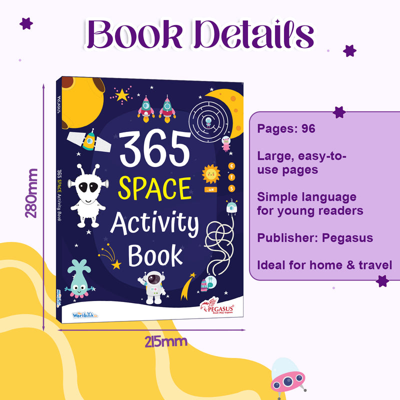 365 Space Activity Book for Kids – Mazes, Puzzles, and Memory Learning Books (Age 3+ Years)