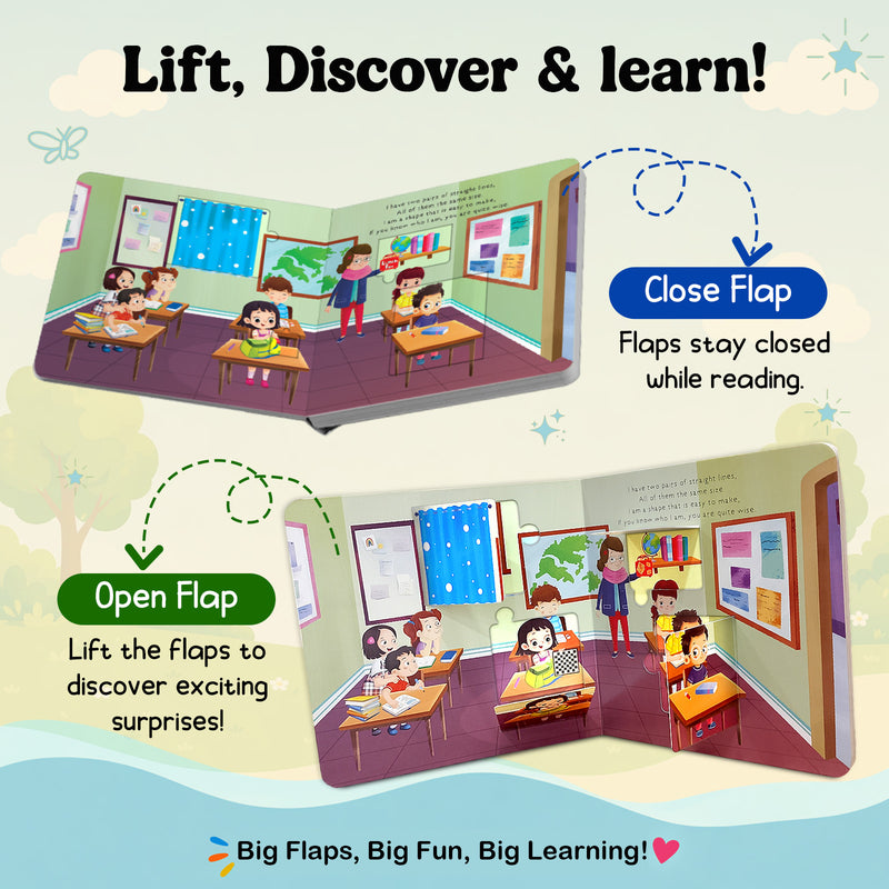 Lift the Flap Shapes Board Book for Kids – Early Learning Shapes Recognition Book (Age 2+ Years)