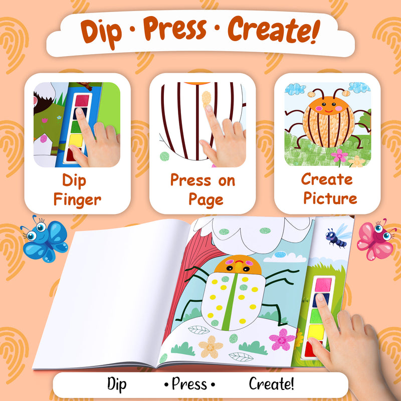 Fingerprinting Insects –Creative Art and Craft Activity Book for Kids  (Age 3+ Years)