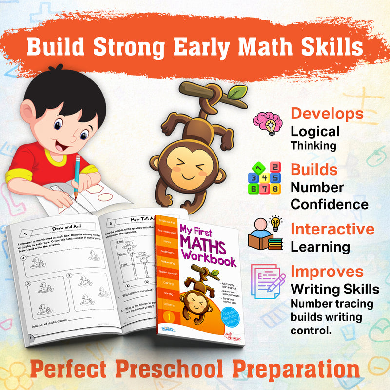 My First Maths Workbook 1 for Kids – 191 Fun  Activities for Counting & Early Learning (Age 3+Years)
