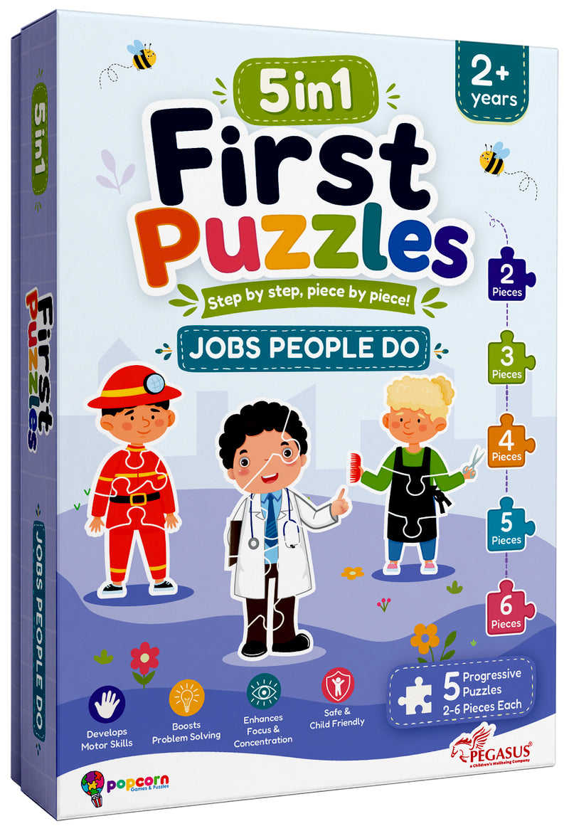5-in-1 First Puzzles Jobs People Do for Toddlers and Kids (Age 2+ Years) Jigsaw Puzzle Set | Fun Memory Games and Creative Activity