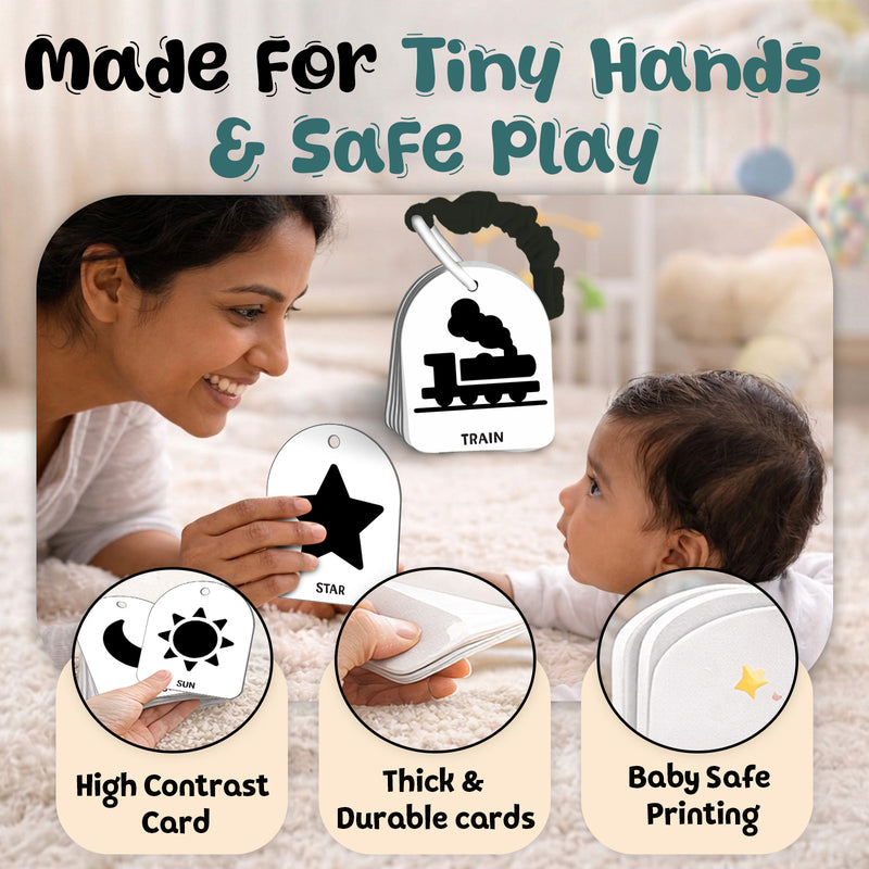 Baby’s First High Contrast Flash Cards – Black & White Visual Stimulation Cards (0+ Months)