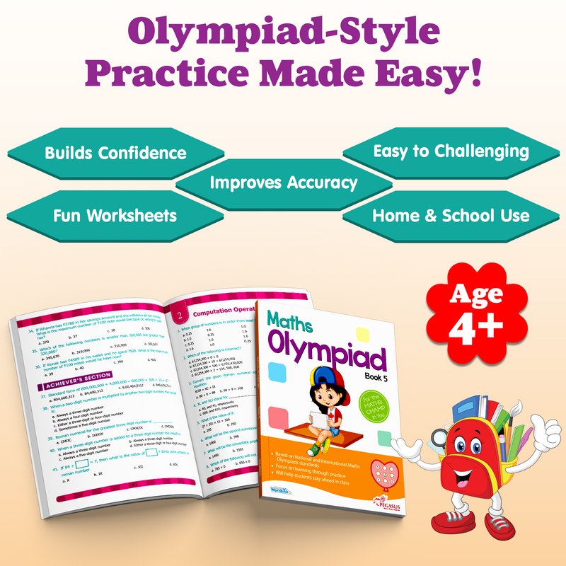 Maths Olympiad Workbook 5 | Advanced Olympiad Practice Book with Step-by-Step Solutions (Age 8+ Years)