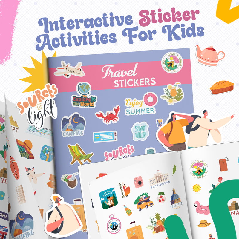 Travel Stickers Book for Kids – 100+ Colourful World Travel Creative Sticker (Age 3+ Years)