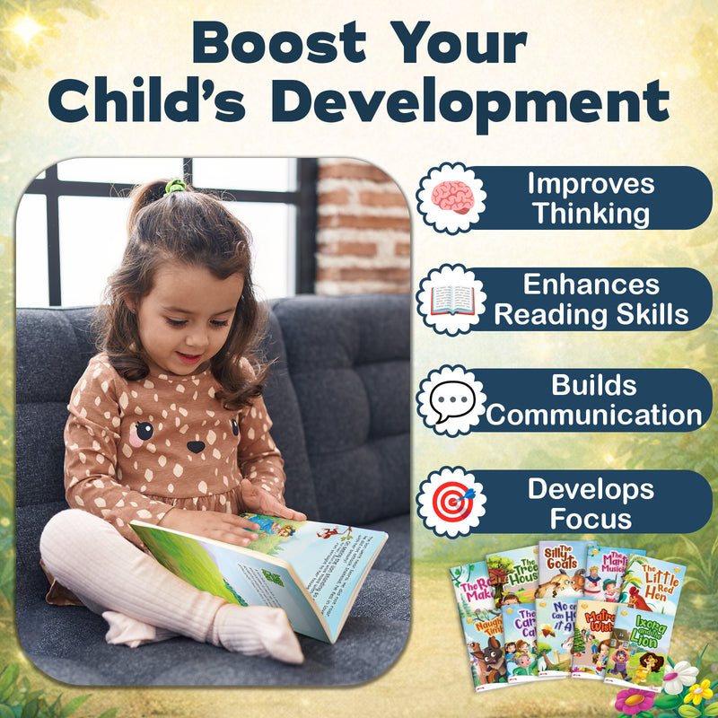 Moral Stories Bag for Kids – Pack of 10 Set Bedtime Story & Early Reading Books for Kids (Ages 2+)