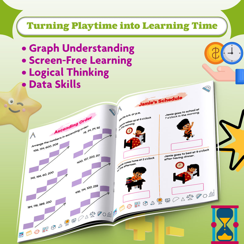 STEAM Maths Money & Time Workbook for Class 2 | Activity Book with Counting, Currency Skills and Telling Time Practice (Age 6–8 Years)