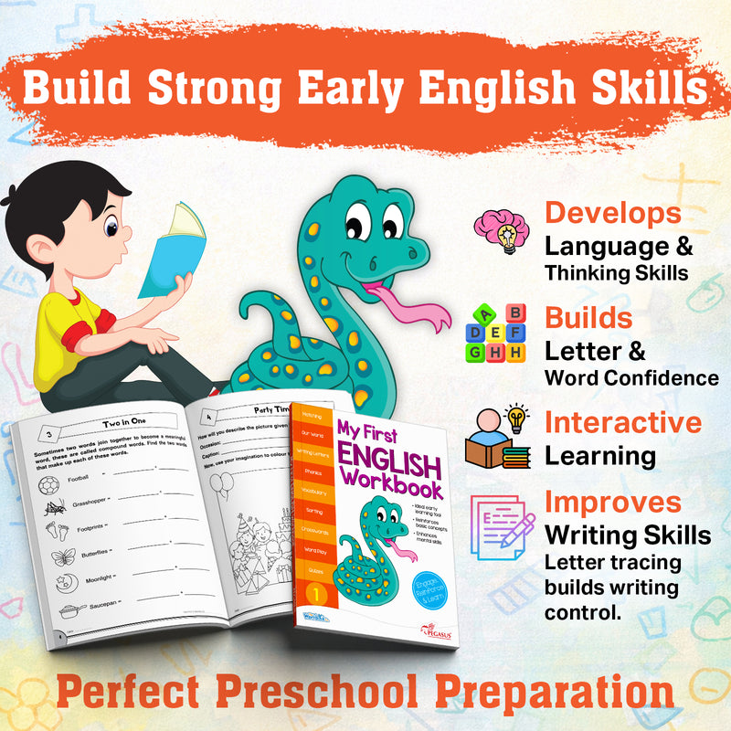 My First English Workbook 1 for Kids – 191 Fun Activities for Letters & Early Learning  (Age 3+Years)