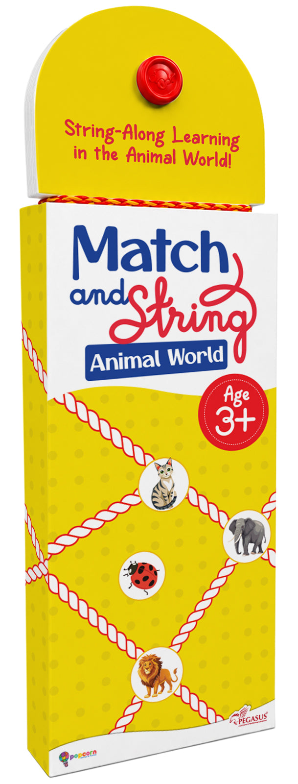Match and String Animal World for Kids (Age 3+ Years) String-Along Learning Activity Fine Motor Skills and Matching Game