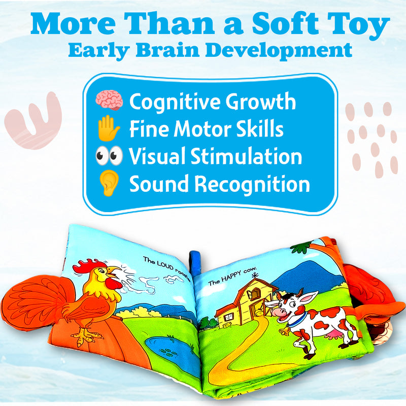 Farm Tails – Baby's First Cloth Book (Age 0+) | Crinkle Sound, Gentle Touch Sensory Books