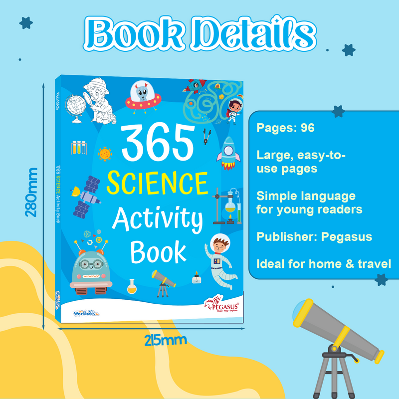 365 Science Activity Book for Kids – Mazes, Puzzles, and Memory Learning Books (Age 3+ Years)
