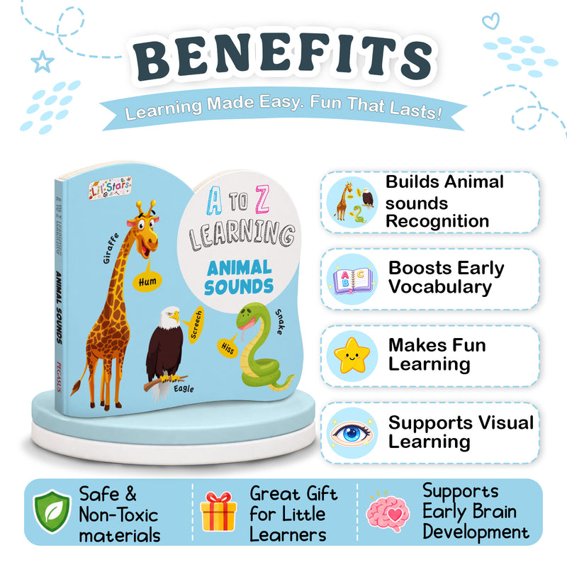 A to Z Learning Animal Sounds Board Book for Kids – Early Learning Wild Picture Book (Age 1+ Years)