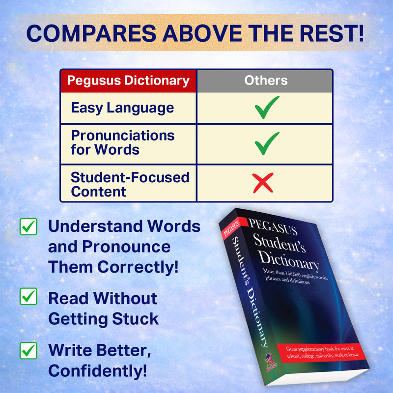 Pegasus English Student Dictionary – Best School Dictionary with 150,000+ Words (Age 8+ years)