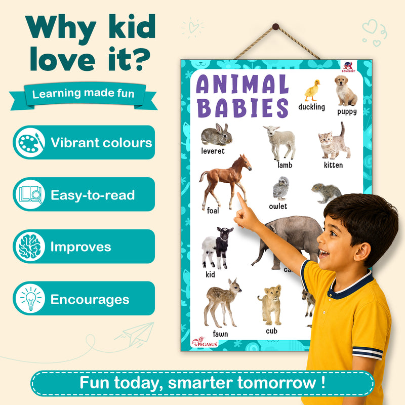 Animal Babies - Thick Laminated Primary Chart