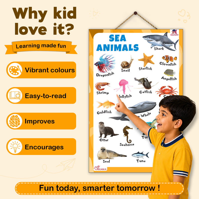 Sea Animals - Thick Laminated Primary Chart