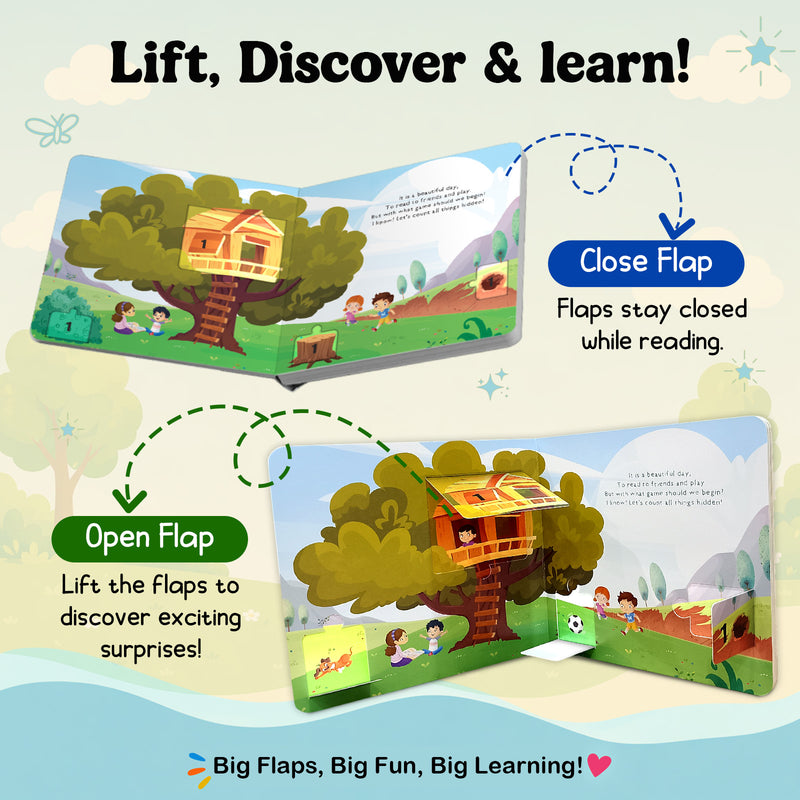Lift the Flap Numbers Board Book for Kids – Early Learning Number Recognition Book (Age 2+ Years)