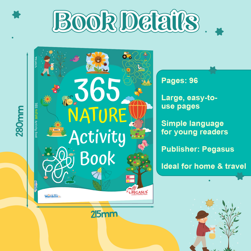 365 Nature Activity Book for Kids – Mazes, Puzzles, and Memory Learning Books (Age 3+ Years)