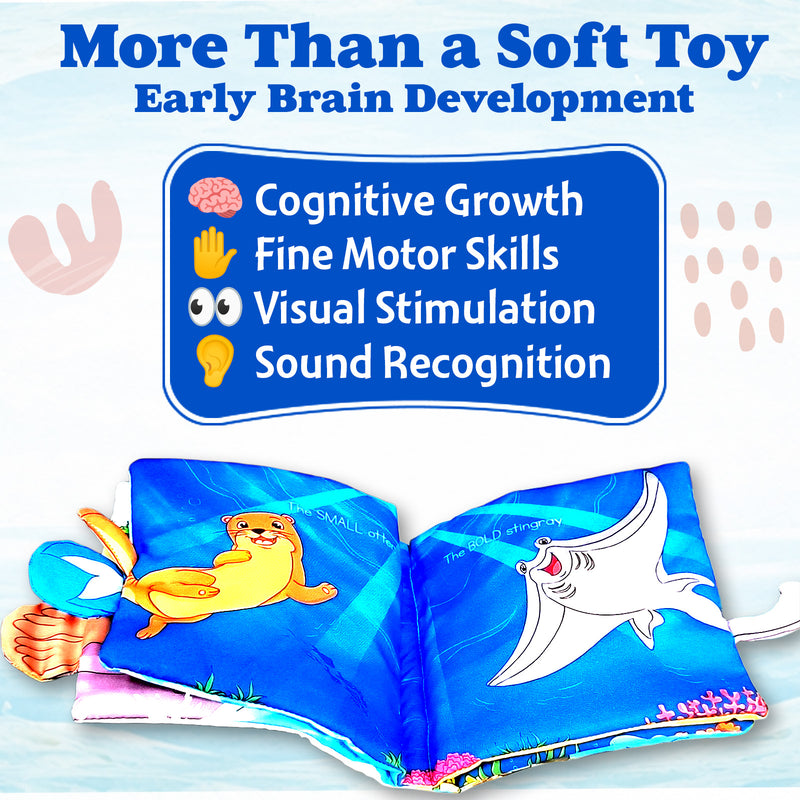 Underwater Tails – Baby's First Cloth Book (Age 0+) | Crinkle Sound, Gentle Touch Sensory Books