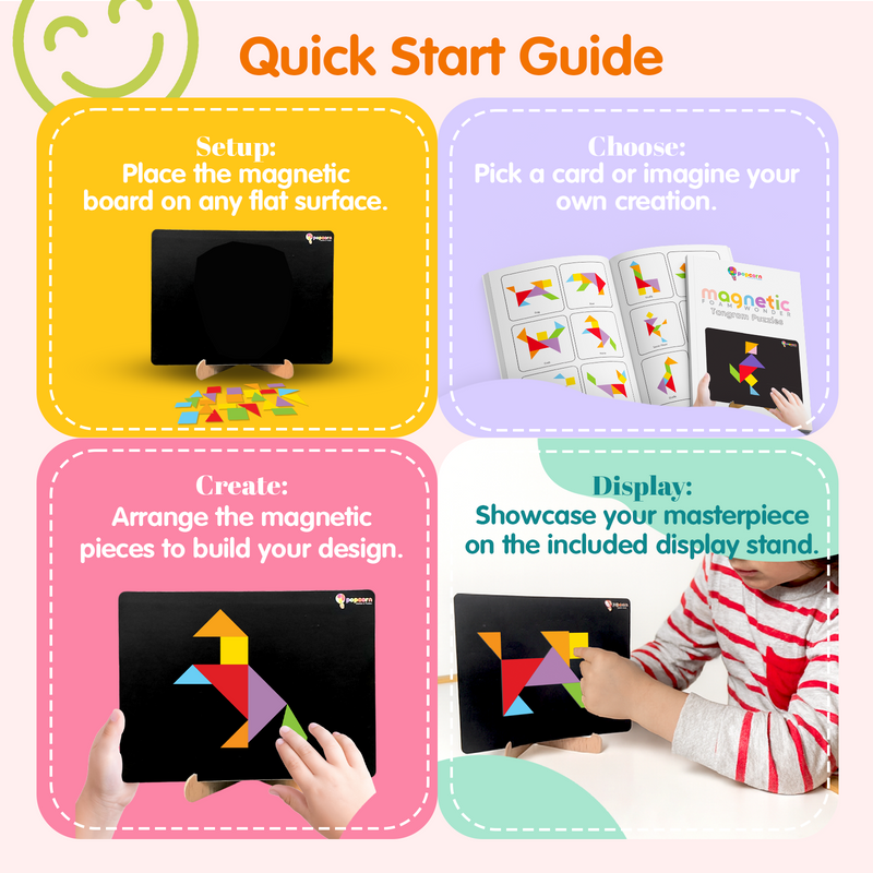 Magnetic Foam Wonder – Tangram Puzzle Game for Kids and Family (Age 5–99 Years) | Brain Development Toy