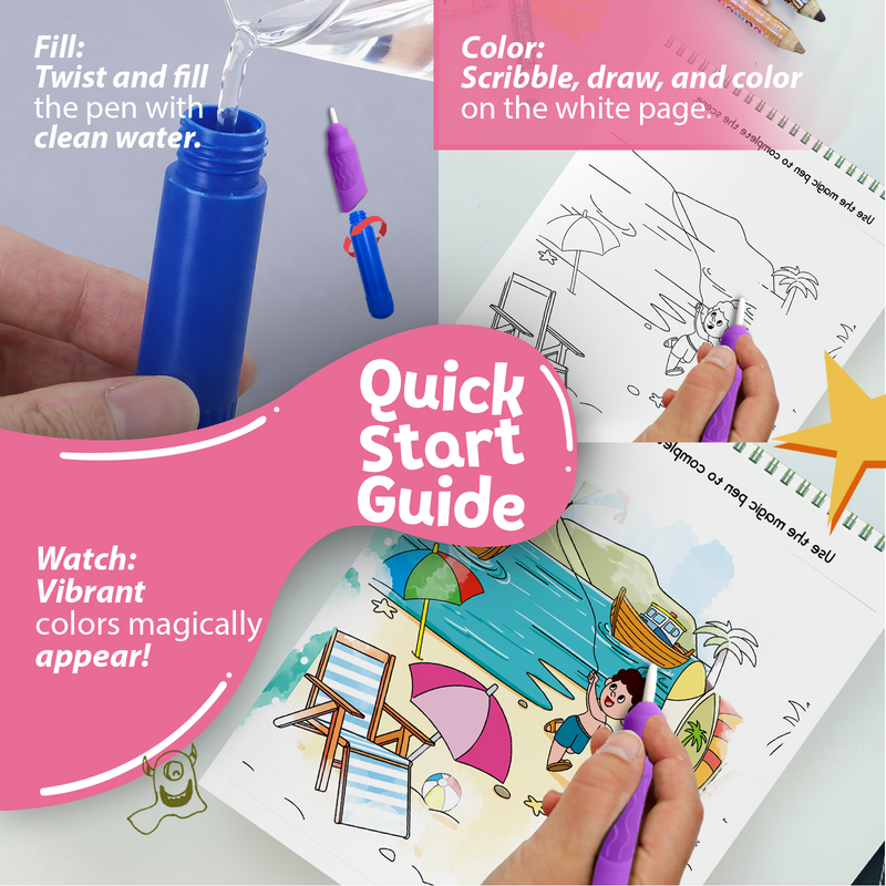 Water Wonder Colouring Book – Around the World Reusable Magic Books for Kids (Age 3+ Years)