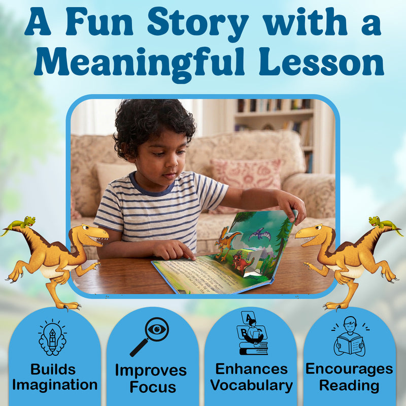 Kelly, the T-Rex – Pop-Up Book for Kids | Bedtime Story Book with love & Kindness (Age 2+ Years)