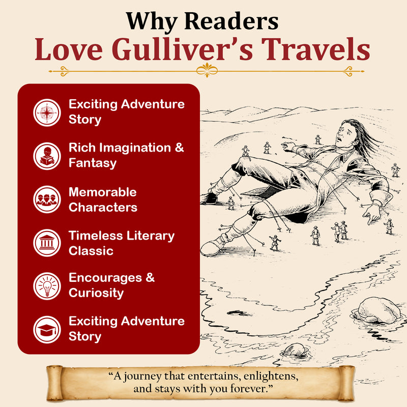 Gulliver’s Travels – Illustrated Classic for Young Readers Age 8+ Years